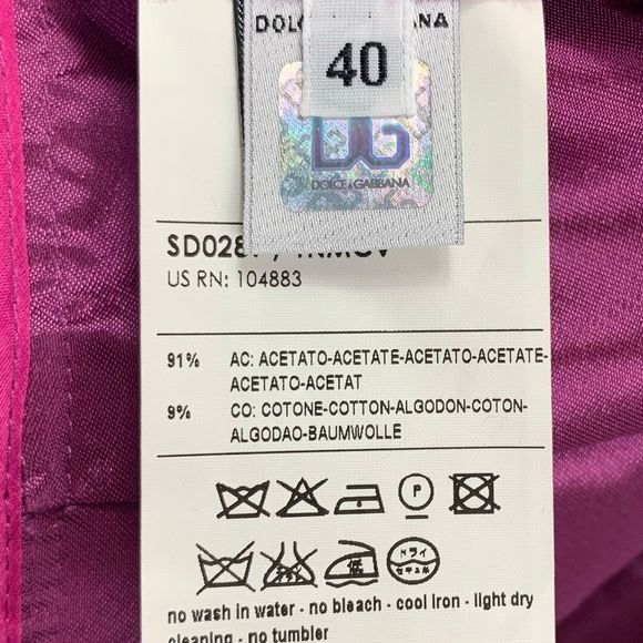 NWT D&G Dolce & Gabbana Sz 6/8 Purple Mid Sleeveless Pleated Pencil Dress - Picture 8 of 13